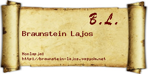 Braunstein Lajos névjegykártya